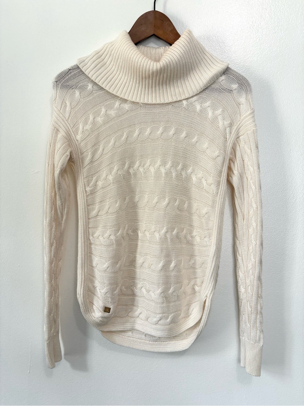 Lauren Ralph Lauren Cream Cable Knit Turtleneck Sweater
